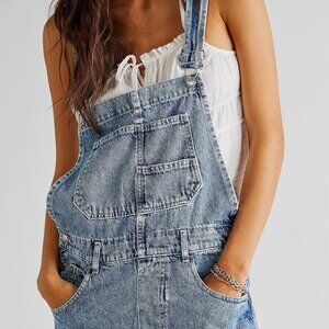 NWT- Free People Ziggy Overalls Size XS-Powder Blue